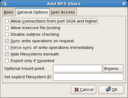 NFS General Options NFS General Options