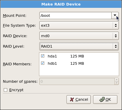 Making a RAID Device and Assigning a Mount Point