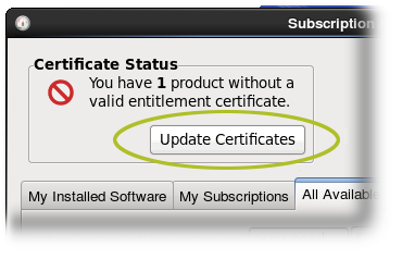 Update Certificates Button Update Certificates Button