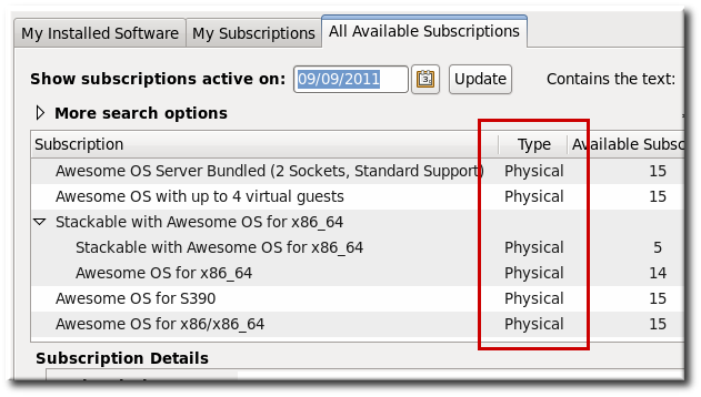 Virtual and Physical Subscription Virtual and Physical Subscription