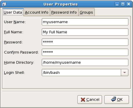 User Properties User Properties