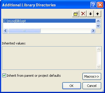 Additional Library Directories
 dialog