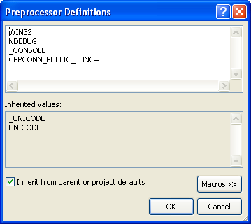 Setting the CPPCONN_PUBLIC_FUNC
 define