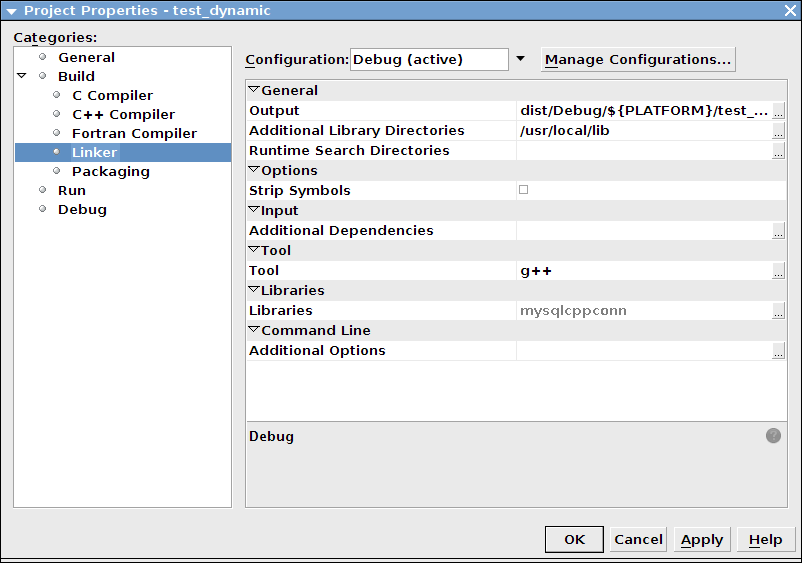 Setting the dynamic library directory
 and file name