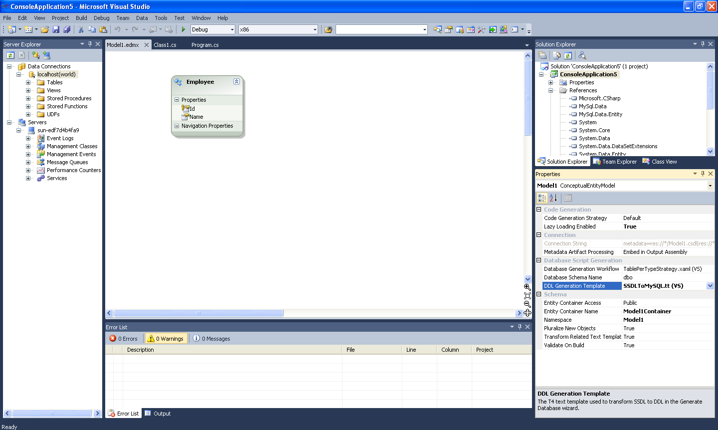 DDL T4 Template Macro - Model
 Properties