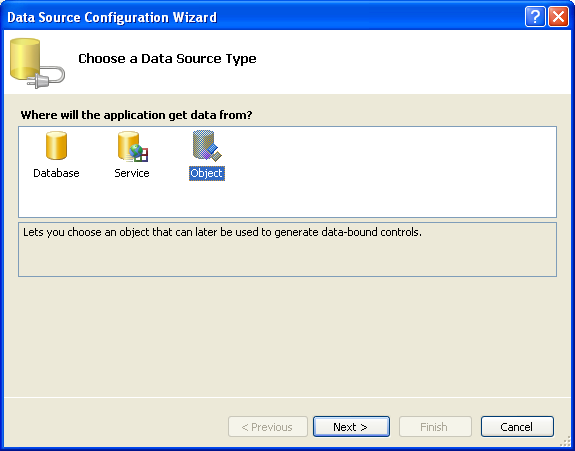 Entity Data Source Configuration Wizard
 Screen 1