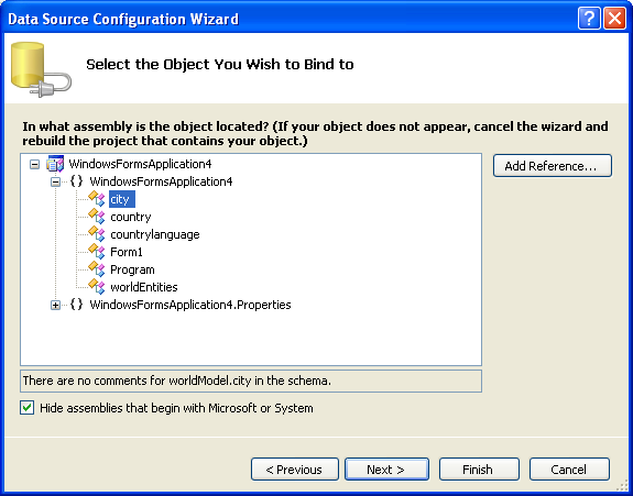 Entity Data Source Configuration Wizard
 Screen 2