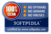 100% clean award granted by softpedia