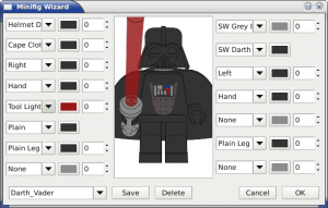 creating the darth vader minifig in the wizard