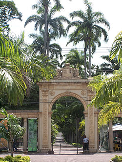 The ancient portico, currently the entrance to the city zoo