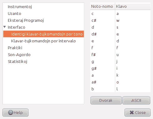 Bildo pri la paĝo 'Interfaco' de la fenestro pri preferoj.
