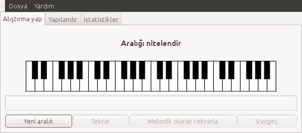 Düğmeler arabirimlerinin kullanılarak aralıkların çalışıldığı yazılımın ekran görüntüsü.