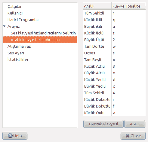 Tercihler penceresindeki 'Arayüz' sayfasının ekran görüntüsü.