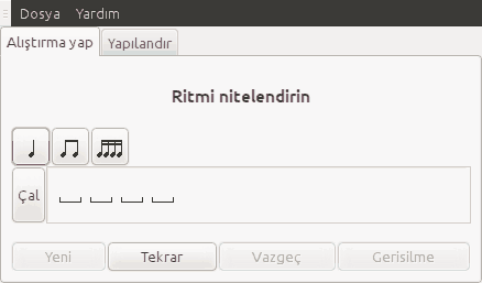 Programın akor alıştırması çalışırken ki ekran görüntüsü.