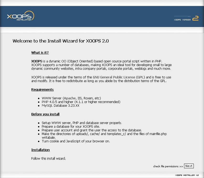 This explanatory page includes crucial information about things that need to be there for the install to work