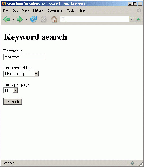 A revised keyword search form